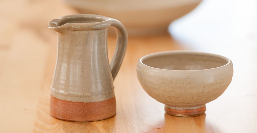 Pottery Stoneware Pitcher and Bowl 2022